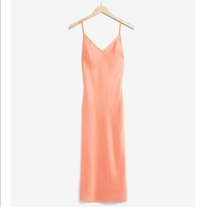 Express Coral-Orange satin like dress